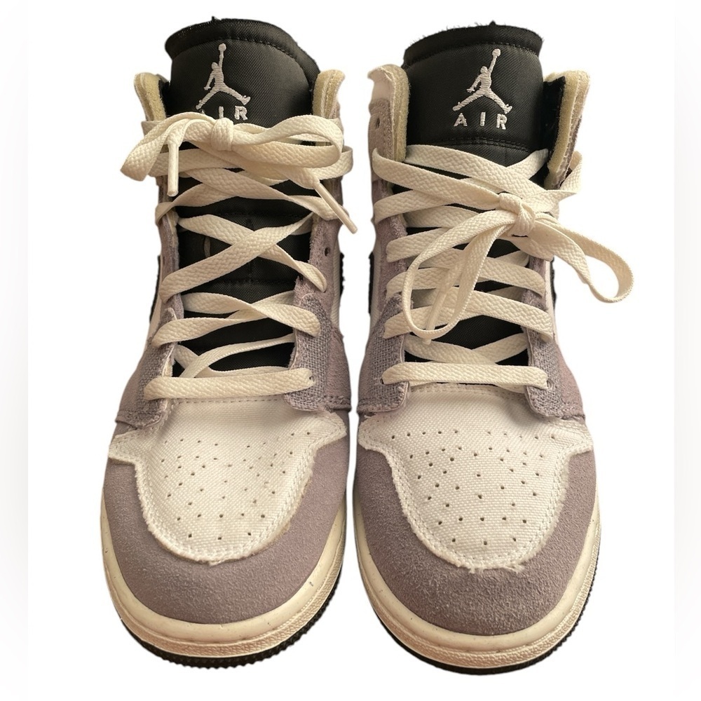 Air Jordan 1 Mid SE Craft Grey Black 5Y - Picture 3 of 4